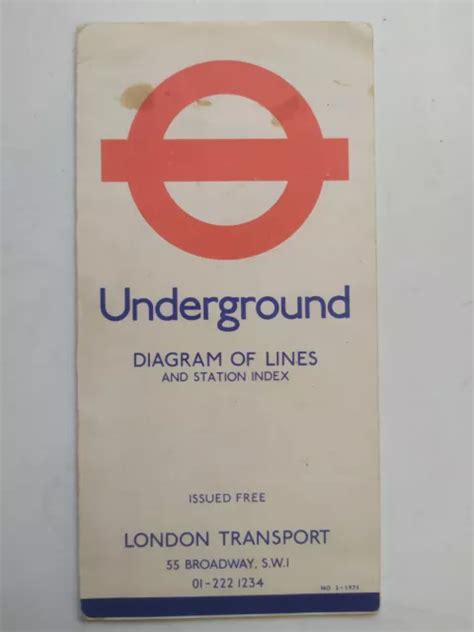 London Underground Vintage Pocket Size Map Diagram Of The Lines