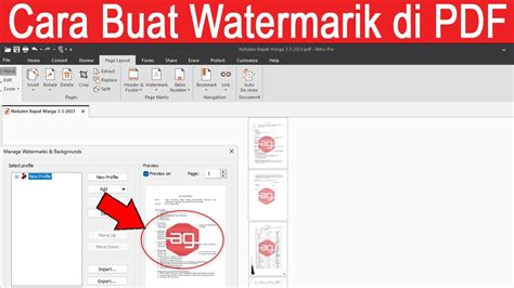 Cara Membuat Atau Menambahkan Watermark Di Pdf Youtube