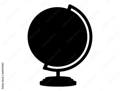 Globe Silhouette Vector Art White Background Stock Vector Adobe Stock