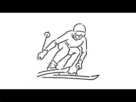 How To Draw A Skiing Man Drawing A Alpine Skier YouTube