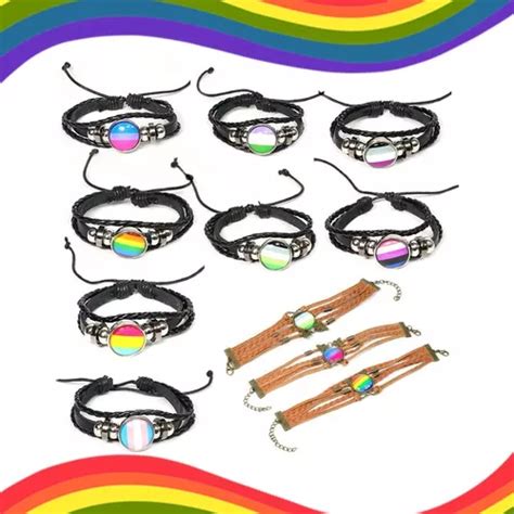 Pulsera Lgbt Bandera Gay Cuero Pride Friendly Marcha Orgullo Mercadolibre