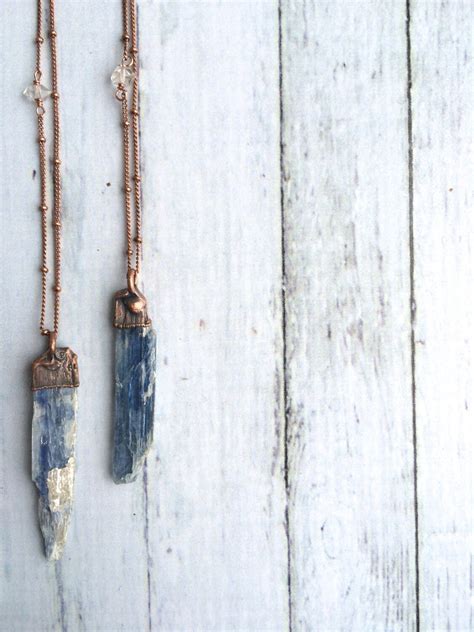 Kyanite Necklace Raw Kyanite Jewelry Kyanite Healing | Etsy