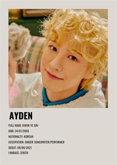 Ayden Epex Polaroid Poster Singer Celebrities Songwriting