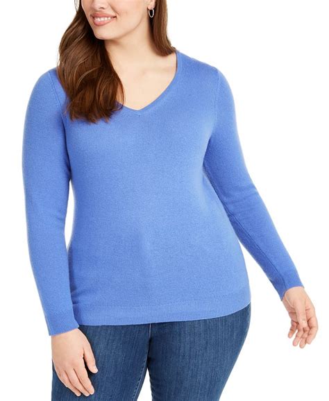 Charter Club Plus Size V Neck Cashmere Sweater Created For Macys Macys