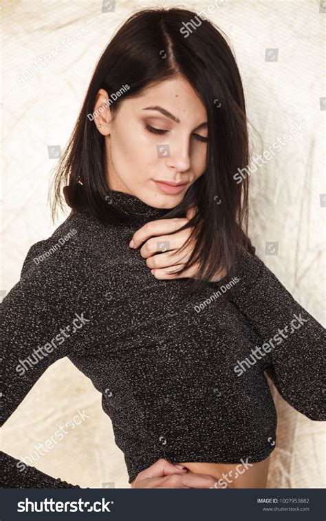 Beautiful Girl Brunette Sexy Lingerie Posing Stock Photo Shutterstock
