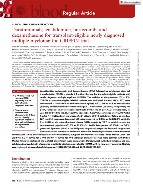 PDF Daratumumab Lenalidomide Bortezomib Dexamethasone For