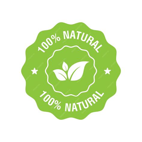 Premium Vector 100 Percent Natural Organic Stamp Food Badge With Leaf