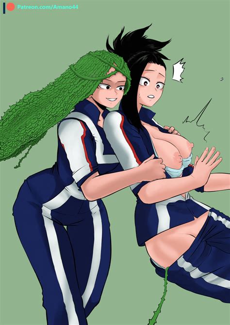 Rule 34 2girls Amano44 Black Eyes Black Hair Brown Eyes Exposed Breasts From Behind Green Hair