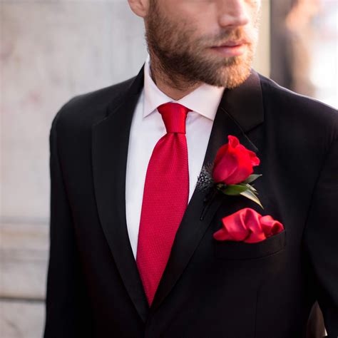 Style Tip Trim Your Classic Black Tuxedo With Elegant Red Ties And