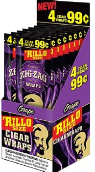 Zig Zag Grape Rillo Size Cigar Wraps 15-4ct - 60 wraps each box ...