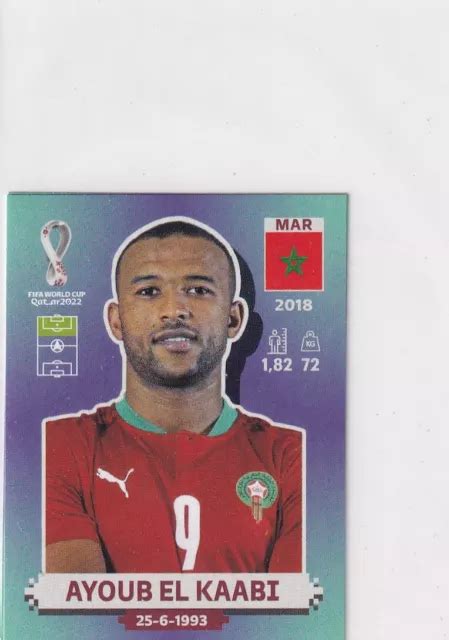 PANINI QATAR WORLD Cup Sticker 2022 Morocco Numéro Mar 16 Ayoub El