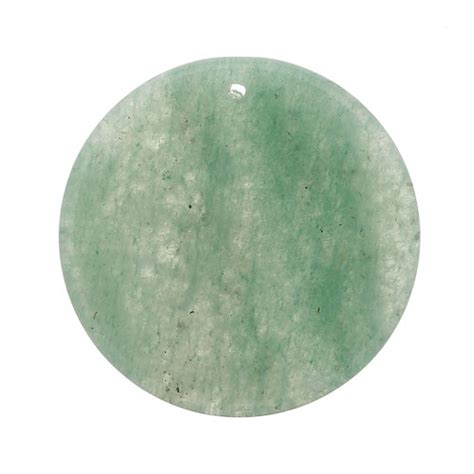 Pendentif Rond Plat Mm En Pierre Gemme Aventurine X Perles Co