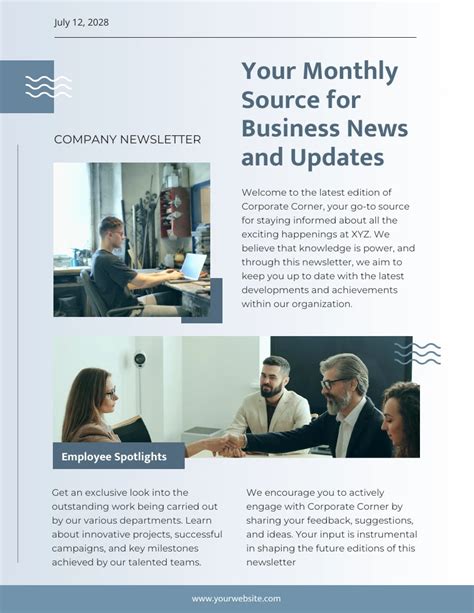 Simple Gray Company Newsletter Template Venngage