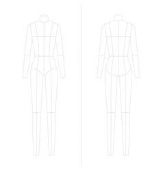 Fashion Template Standing Women Royalty Free Vector Image