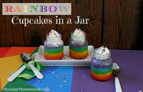 Rainbow Cupcakes In A Jar