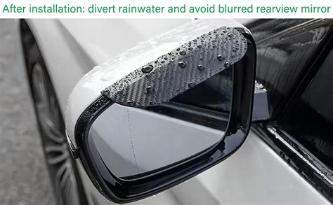 Amazon Pack Car Rear View Mirror Rain Visor Guard Carbon Fiber