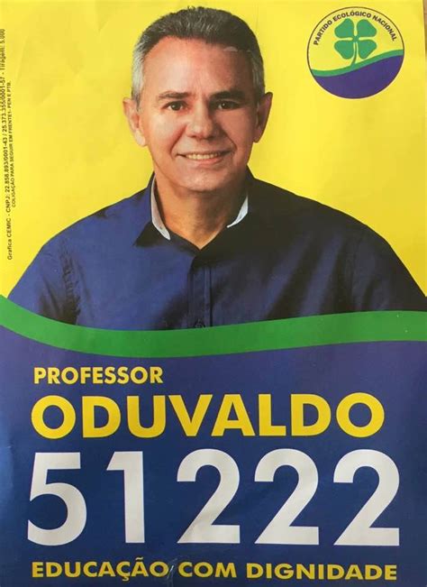 Professor Oduvaldo Confirmado Candidato A Vereador Em S O Lu S