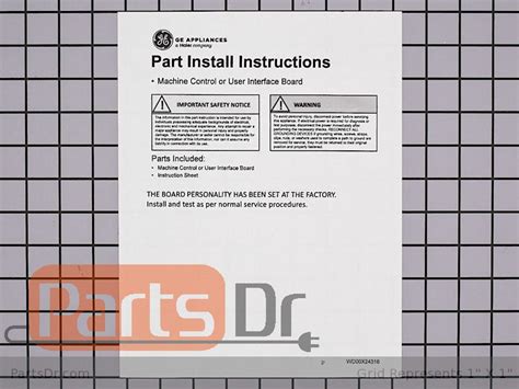 Wd X Ge Control Board Parts Dr