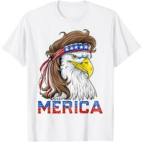 Merica Eagle Mullet 4th Of July Men Women American Flag Usa T Shirt