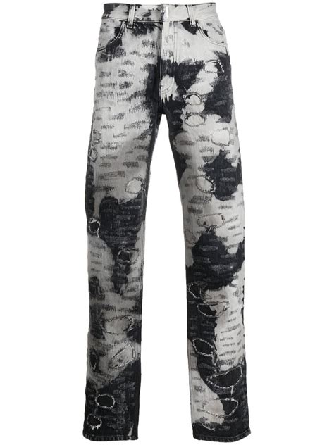 Givenchy Distressed Two Tone Jeans Neutrals Farfetch