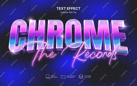 Premium Psd 80s Chrome Text Effect