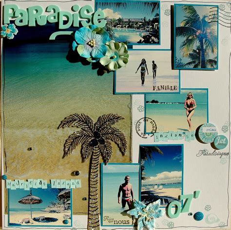 Layout Paradise Vacation Scrapbook Scrapbooking Layouts Travel Travel Scrapbook Pages