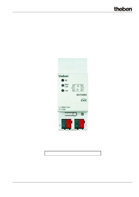 User Manual Theben Linienkoppler S Knx English Pages