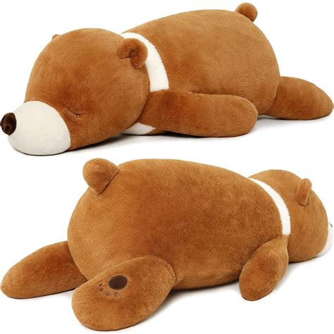 Brown Bear Stuffed Animal Throw Pillow, 28 Inches – MorisMos