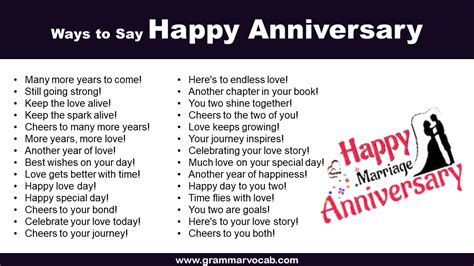 Cute Funny Ways To Say Happy Anniversary Grammarvocab