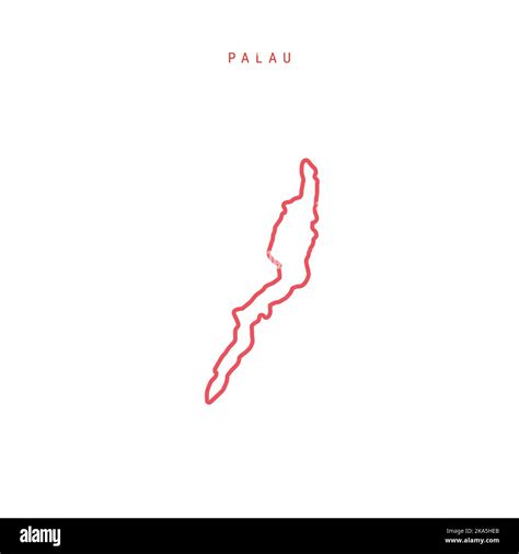 Palau Outline Map Palauan Red Border Country Name Illustration Stock