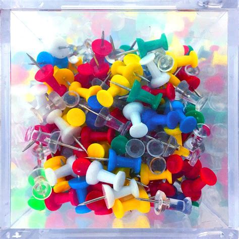 Multi Colored Plastic Push Pin 50 Pce In 1 Pkt High Quality For