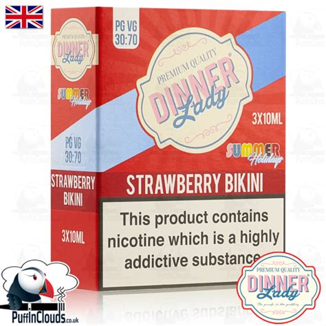 Dinner Lady Strawberry Bikini E Liquid Pack Puffin Clouds UK