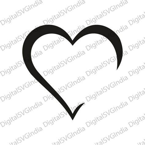 Heart Outline Svg Heart Svg Sketch Hand Drawn Heart Svg Valentine