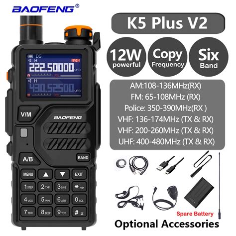 Baofeng Walkie Talkie K5 Plus V2 De 12W Estaci N De Compresi N