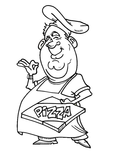 Desenho De Chefe De Cozinha E Pizza Para Colorir Tudodesenhos Porn