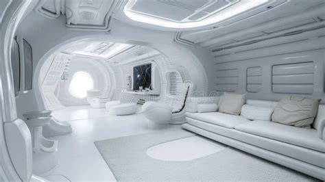 Living Room In Spaceship White Interior Design Of Starship Inside