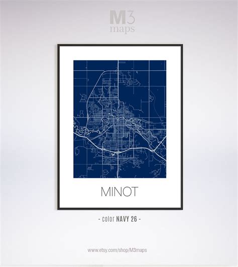 Minot North Dakota Minot ND Map Minot Map Minot Print - Etsy