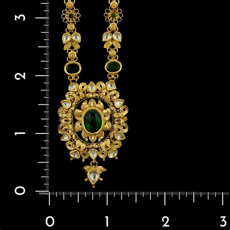 22k Yellow Gold Estate Gem Set Necklace India Longs Jewelers