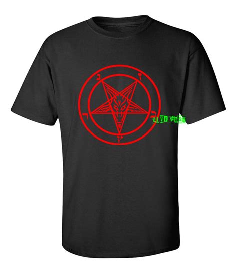 Baphomet Pentagram T Shirt Anton Lavey Aleister Crowley Church Of Satan