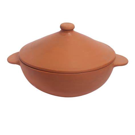 Unglazed Clay Pot For Cooking With Lid Lead Free Earthen Kadai Indian