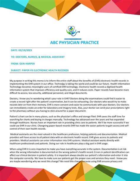 Paper Records Vs Ehr Abc Physician Practice Date 0319 To Doctors