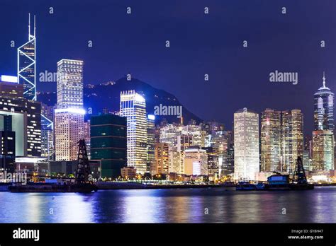 Hong Kong skyline at night Stock Photo - Alamy