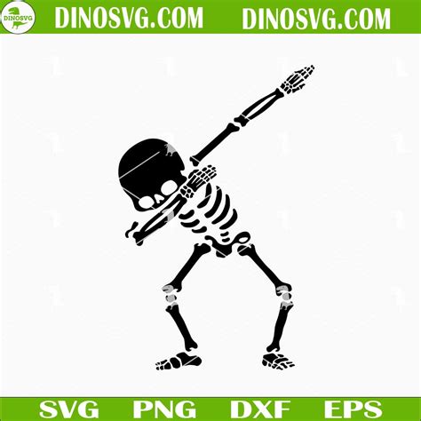 Skeleton Dabbing SVG Funny Halloween SVG Cut File For Cricut DinoSvg