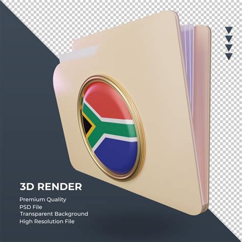 Premium Psd 3d Folder South Africa Flag Rendering Right View