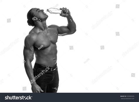Male Bodybuilder Athlete Naked Torso Bottle Stock Photo Shutterstock