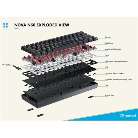 Clavier Mécanique de Jeu RANKED N Nova Hot Swap Touches Programmables RGB LED