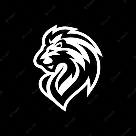 Premium Vector Ferocious Lion Line Art Logo Design Lion Head Hair