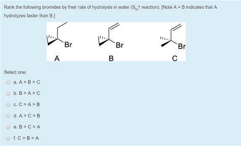 Solved Rank The Following Bromides By Their Rate Of Chegg