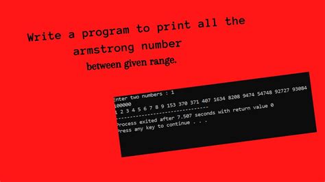 C Program To What Are Armstrong Number Between Given Range