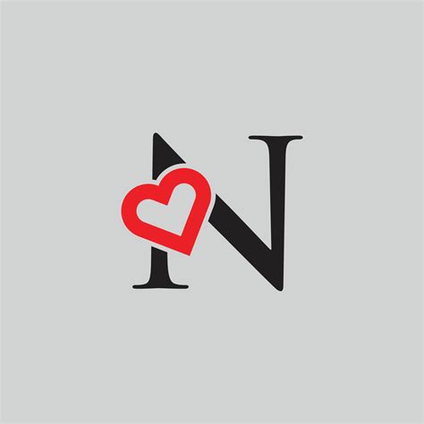Alphabet R And N In Heart